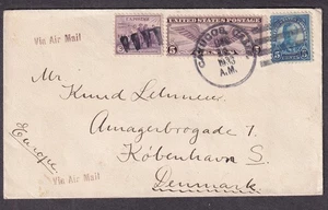 1933 air mail cover Paul in Cayucos CA to Knud Lehmeier Copenhagen Denmark - Picture 1 of 2