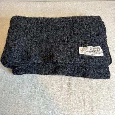 ARAN SUÉTER MERCADO 100% LANA MERINO GRIS MANTA HECHA EN IRLANDA Foto 1 de 4