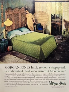 Morgan-Jones Rockingham NC Bedspread Moonweave Diamond Pattern Print Ad 1963 - Picture 1 of 4