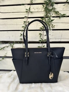 Michael Kors Charlotte Large Top Zip Tote (Black) - Picture 1 of 7