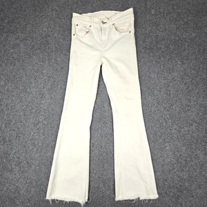 Rag & Bone Jeans Womens 26 white denim flared zip Pants distressed Size 26x27 - Picture 1 of 8
