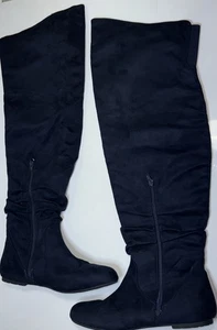mujer zapatos botas hasta la rodilla gamuza como cremallera lateral informal azul real talla 11 - Imagen 1 de 12