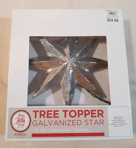Kirkland's Home for the Jolly Days estrella galvanizada iluminada árbol topper 9" de alto - Imagen 1 de 5