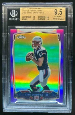 2014 Topps Chrome Jimmy Garoppolo RC Purple Refractor #150 Patriots BGS 9.5 - Image 1 of 2