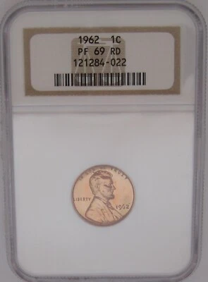 1962 Lincoln Memorial Cent NGC PF 69 RD RED HOT & 2nd BEST CHOICE = $175 Book - Image 1 of 4