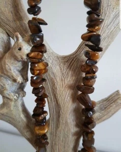 Natural Tiger's Eye gemstone bead necklace, 42 cm long, brand new - Picture 1 of 4