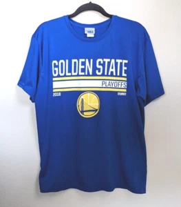 Golden State Warriors Maglia Uomo Grande Blu Giallo NBA Basket Playoffs A4 - Foto 1 di 5