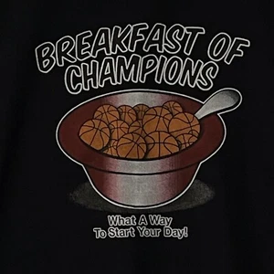 Basketball Breakfast Of Champions Hoodie Herren XL 51x23 schwarz lustige Grafik - Bild 1 von 12