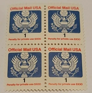 Scott #O143, Block of Four 1989 Official 1c MNH OG -- Free shipping --- - Picture 1 of 1