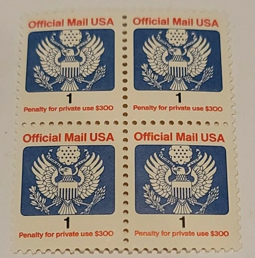 Scott #O143, Block of Four 1989 Official 1c MNH OG -- Free shipping --- - Image 1 of 1