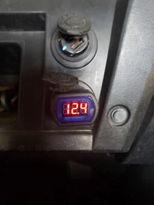 Voltage meter for 12 volt outlet Kawaski Mule Polaris Ranger John Deere Gator - Picture 1 of 8
