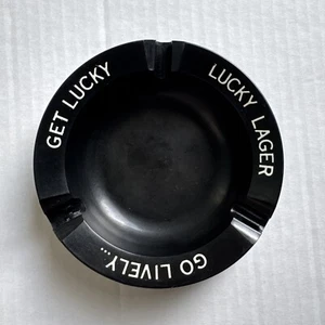 Vintage Lucky Lager Aschenbecher - Schwarz - SAF-T-Smoke Kunststoff - Bild 1 von 3