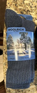 Woolrich 2 Paar ultimative Crew-STIEFELSOCKEN AUS Merinowolle für herren ~ Größe LARGE 9 - 12 - Bild 1 von 3