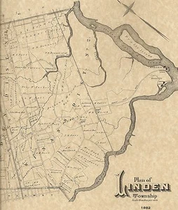 Linden NJ 1882  Maps with Businesses and Homeowners Names Shown - Picture 1 of 4