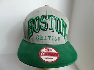 Gorra de béisbol bordada New Era Boston Celtics NBA madera dura clásica a presión - Imagen 1 de 6