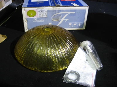 Fregadero recipiente gota de lluvia de vidrio ámbar Fontaine BN6105 nuevo en la caja Foto 1 de 4