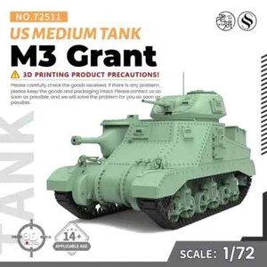 SSMODEL SS72511 1/72 25mm Kit Modelo Militar US M3 Grant Tanque Mediano - Imagen 1 de 5