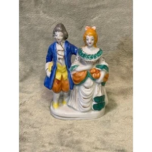 Figura de pareja victoriana vintage, rara, de porcelana, hecha en el Japón ocupado (década de 1940) - Imagen 1 de 6