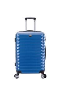 Valise 70 cm rigide 8 roues polycarbonate/ABS long séjour Bleu France Bag