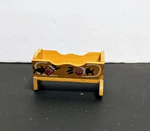 Chadwick-Miller Doll House Miniature Wooden Cradle Pennsylvania Dutch - Picture 1 of 3