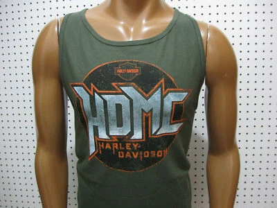 nwt Men's HARLEY DAVIDSON Demo Ride Olive Green Sleeveless Tank Top Shirt - Image 1 of 4