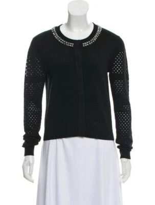 Cárdigan Suéter Diane Von Furstenberg DVF Donna Lana Adornado con Cristal XS Foto 1 de 4
