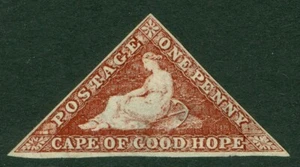 SG 18c Capo di Buona Speranza 1863-64. 1d rosso-brunastro. Fresco di zecca senza gomma... - Foto 1 di 1