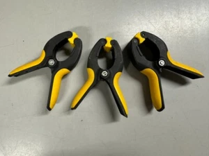 Set of 3 Wolfcraft Quick Jaw Spring Clamp 2" Swivel Head - Yellow - Picture 1 of 5