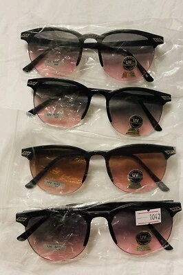 NOS Lot Of 4 VINTAGE Sunglasses Hipster Frames 80s Retro Unisex Rad Old Stock - Image 1 of 4
