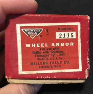 Vintage Millers Falls Tools Wheel Arbor No. 2115 Threaded 3/8” USA 🇺🇸 NOS! - Foto 1 di 13
