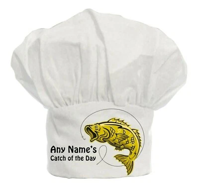 PRESENT2FUTURE PERSONALISIERTE KOCHMÜTZE FANG DES TAGES FISCHDRUCK POLYESTER GEBURTSTAG WEIHNACHTEN