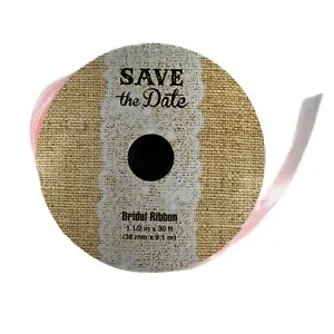 Save The Date 1,5 pulgadas x 30 pies cinta rosa translúcido NUEVO - Imagen 1 de 3