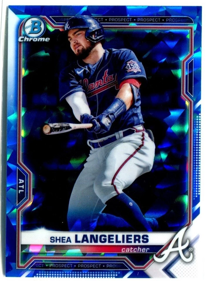 SHEA LANGELIERS 2021 Bowman Chrome SAPPHIRE REFRACTOR Braves BCP157 QTY - Image 1 of 1