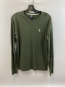 US Assn Polo Shirt Mens Small Moss Green Casual Pullover Long Sleeve Party - Picture 1 of 6