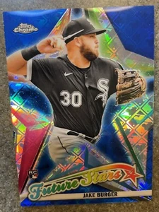 2022 Topps Chrome Logofractor JAKE BURGER Blue Refractor 108/150 Future Stars RC - Picture 1 of 2
