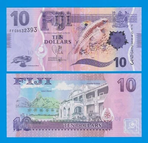 Fiji 10 Dollars 2012 P 116 UNC Flora Fauna Fish - Picture 1 of 1