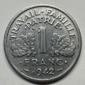 1942 France 1 Franc - Coin #C-020 - Picture 1 of 2
