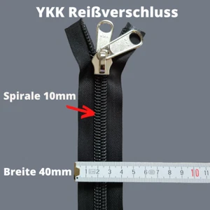 Zeltreißverschluss 10 spirale teilbar, Doppelgriffschieber, 100-1800cm, schwarz - Bild 1 von 3