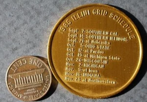 Ficha de calendario de productos lácteos Meadow Gold del equipo de fútbol americano Illinois Illini 1985-- - Imagen 1 de 1