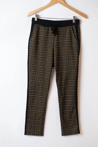 Pantalón de chándal Zara para mujer talla M negro a cuadros a rayas con cordón lugar de trabajo - Imagen 1 de 7