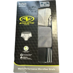 Athletic Works Men Performance Microfiber Briefs 3 Pack Gray Black Size 3XL New - Picture 1 of 2
