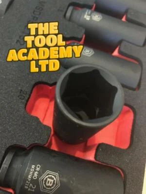 Britool Socket Set 7-22mm Deep and Standard Air Impact Sockets in Foam Holder - Image 1 of 4