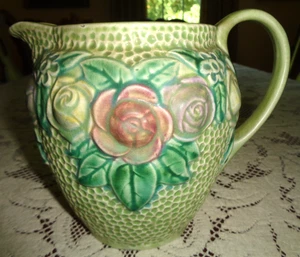 ANTIKER 1910er ROSEVILLE ROZANE WARE KUNSTKERAMIK KRUG #1306 - PASTELL FLORAL - Bild 1 von 9
