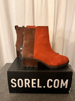 女士 SOREL Cate 靴子 红色 棕色 红色麂皮绒 美国 尺寸 7/欧盟 38 码 — 第 1/4 张图片