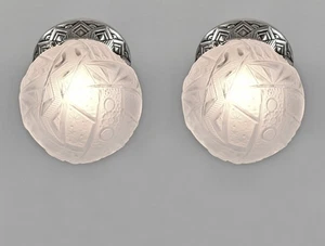 MULLER FRERES a pair of French 1930 art deco flush mounts . 4 pairs available - Picture 1 of 10