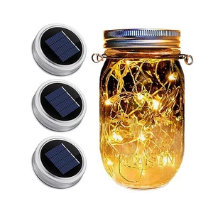3er Pack Einmachglas Solarleuchten Deckel - Solar Lichterkette (KEINE Gläser) - Festival... - Bild 1 von 6