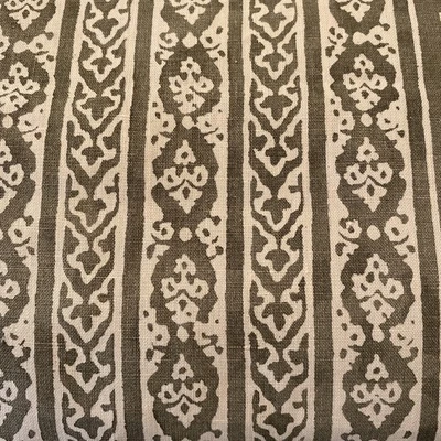 Namay Samay Handprinted Resist Dyed 100% Linen Fabric- bujh  21”x55” - Image 1 of 3