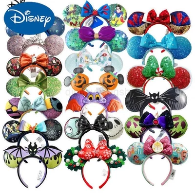 Disney Parks Rapunzel Belle Jack O' Lantern Christmas Mickey Ears Headband UK - Image 1 of 4