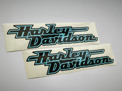 Harley Davidson синий черный бензобак наклейка 2 x наклейки набор 10 x 2,4» в; 25,4 x 6 см - Изображение 1 из 4