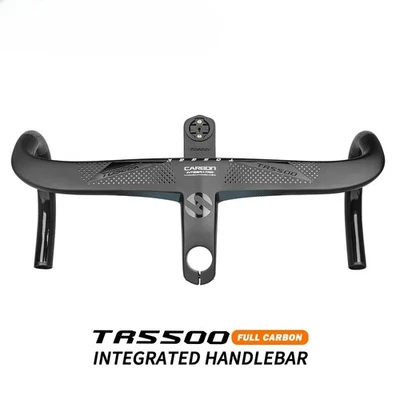 Bicycle Drop Bar Carbon Integrated Handlebar 28.6mm with Bike Computer Holder - Image 1 of 4